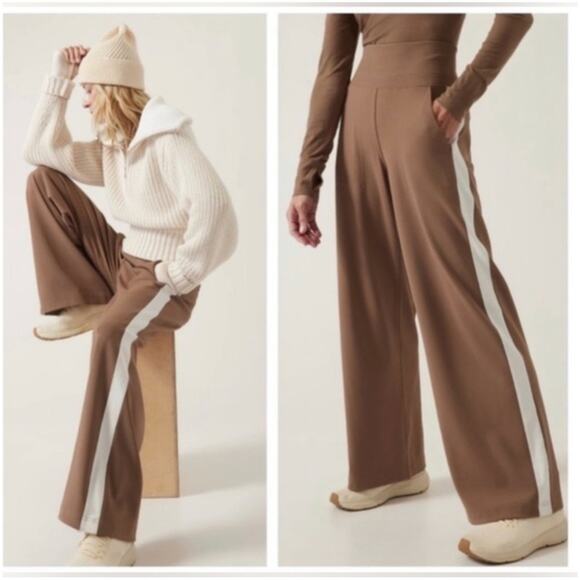 Athleta Pants - Athleta Venice Colorblock Wide Leg Pant Rustic Beige Magnolia Size XXS